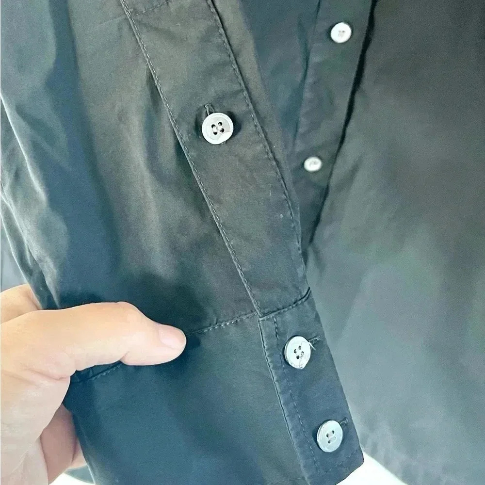 Layfayette 148 New‎ York Black Long Sleeve Roll Tab Shirtdress/Tunic Top Size 16 - Picture 11 of 12